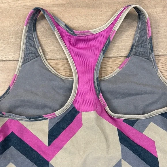 Nike Dri-Fit Women's Geometric Tank Top - Pink and Gray and Taupe - Picture 9 of 11